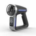 Sleek handheld 3D scanner device on white background